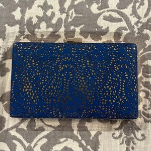 Adorable Blue and Gold Clutch